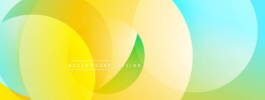 Katmanlı dairesel elementlerle soyut bileşim, eğimlerin ve yumuşak geçişlerin harmanlanması, derinlik, hareket ve görsel uyum hissi yaratır.