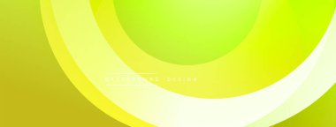 Katmanlı dairesel şekiller canlı renklerde, düzgün geçiş, derinlik efektleri ve modern, fütürist estetiğe sahip, gradyan açısından zengin soyut bir tasarım oluşturur.