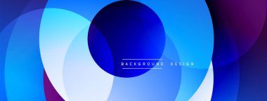 Katmanlı dairesel şekiller canlı renklerde, düzgün geçiş, derinlik efektleri ve modern, fütürist estetiğe sahip, gradyan açısından zengin soyut bir tasarım oluşturur.