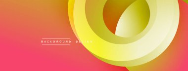 Katmanlı dairesel elementlerle soyut bileşim, eğimlerin ve yumuşak geçişlerin harmanlanması, derinlik, hareket ve görsel uyum hissi yaratır.