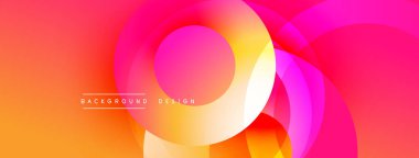 Üst üste binen dairesel şekillere sahip arka plan tasarımı, pürüzsüz gradyanlar ve yumuşak ışıklandırma efektleri, dinamik soyut bir kompozisyon oluşturur