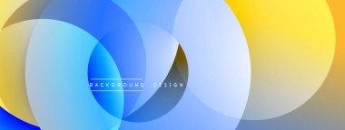 Katmanlı dairesel elementlerle soyut bileşim, eğimlerin ve yumuşak geçişlerin harmanlanması, derinlik, hareket ve görsel uyum hissi yaratır.