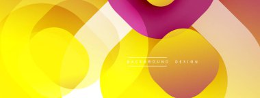 Çembersel soyut tasarım üst üste binen yarı saydam daireler ve yuvarlak şekiller, harmanlanan eğriler ve düzgün eğriler, derinlik, karşıtlık ve dinamik görsel efekt oluşturur.