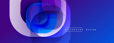 Çembersel soyut tasarım üst üste binen yarı saydam daireler ve yuvarlak şekiller, harmanlanan eğriler ve düzgün eğriler, derinlik, karşıtlık ve dinamik görsel efekt oluşturur.