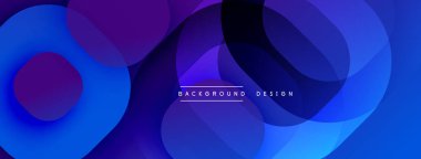 Çembersel soyut tasarım üst üste binen yarı saydam daireler ve yuvarlak şekiller, harmanlanan eğriler ve düzgün eğriler, derinlik, karşıtlık ve dinamik görsel efekt oluşturur.