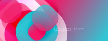 Çembersel soyut tasarım üst üste binen yarı saydam daireler ve yuvarlak şekiller, harmanlanan eğriler ve düzgün eğriler, derinlik, karşıtlık ve dinamik görsel efekt oluşturur.