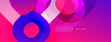 Çembersel soyut tasarım üst üste binen yarı saydam daireler ve yuvarlak şekiller, harmanlanan eğriler ve düzgün eğriler, derinlik, karşıtlık ve dinamik görsel efekt oluşturur.