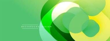 Çembersel soyut tasarım üst üste binen yarı saydam daireler ve yuvarlak şekiller, harmanlanan eğriler ve düzgün eğriler, derinlik, karşıtlık ve dinamik görsel efekt oluşturur.