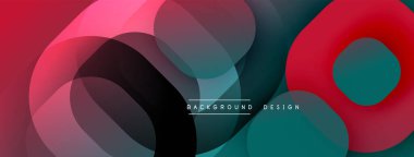 Çembersel soyut tasarım üst üste binen yarı saydam daireler ve yuvarlak şekiller, harmanlanan eğriler ve düzgün eğriler, derinlik, karşıtlık ve dinamik görsel efekt oluşturur.