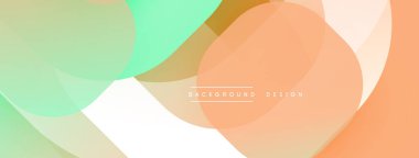 Çembersel soyut tasarım üst üste binen yarı saydam daireler ve yuvarlak şekiller, harmanlanan eğriler ve düzgün eğriler, derinlik, karşıtlık ve dinamik görsel efekt oluşturur.