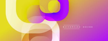 Çembersel soyut tasarım üst üste binen yarı saydam daireler ve yuvarlak şekiller, harmanlanan eğriler ve düzgün eğriler, derinlik, karşıtlık ve dinamik görsel efekt oluşturur.