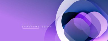 Çembersel soyut tasarım üst üste binen yarı saydam daireler ve yuvarlak şekiller, harmanlanan eğriler ve düzgün eğriler, derinlik, karşıtlık ve dinamik görsel efekt oluşturur.