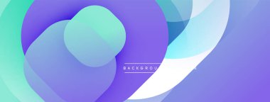 Çembersel soyut tasarım üst üste binen yarı saydam daireler ve yuvarlak şekiller, harmanlanan eğriler ve düzgün eğriler, derinlik, karşıtlık ve dinamik görsel efekt oluşturur.