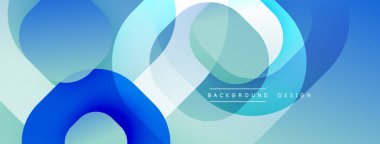 Çembersel soyut tasarım üst üste binen yarı saydam daireler ve yuvarlak şekiller, harmanlanan eğriler ve düzgün eğriler, derinlik, karşıtlık ve dinamik görsel efekt oluşturur.