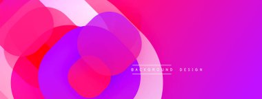 Çembersel soyut tasarım üst üste binen yarı saydam daireler ve yuvarlak şekiller, harmanlanan eğriler ve düzgün eğriler, derinlik, karşıtlık ve dinamik görsel efekt oluşturur.