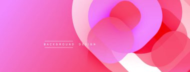 Çembersel soyut tasarım üst üste binen yarı saydam daireler ve yuvarlak şekiller, harmanlanan eğriler ve düzgün eğriler, derinlik, karşıtlık ve dinamik görsel efekt oluşturur.