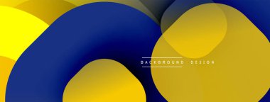 Çembersel soyut tasarım üst üste binen yarı saydam daireler ve yuvarlak şekiller, harmanlanan eğriler ve düzgün eğriler, derinlik, karşıtlık ve dinamik görsel efekt oluşturur.