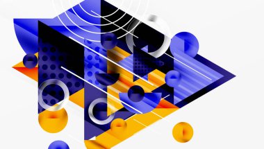 Modern geometrik arkaplan - düzgün eğimli ve yarı şeffaf üçgenler üst üste biniyor