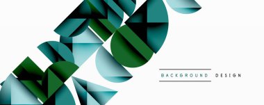 Minimum geometrik soyut arkaplan. Çember kare ve üçgen tasarımı