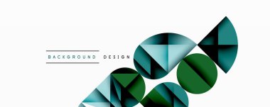 Minimum geometrik soyut arkaplan. Çember kare ve üçgen tasarımı