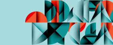 Çemberler ve üçgenlerin kesiştiği soyut geometrik desen. Yüksek kontrastlı kompozisyon derinlik yaratır ve dinamik, modern estetik