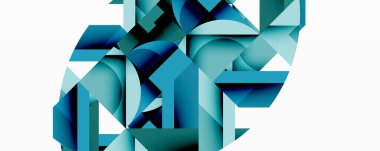 Daireler, yarı daireler, kareler ve yuvarlak üçgenler. Duvar kağıdı, afiş, arkaplan, kart, kitap illüstrasyonu, iniş sayfası için geometrik mozaik mozaik desen soyut arkaplan