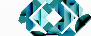 Daireler, yarı daireler, kareler ve yuvarlak üçgenler. Duvar kağıdı, afiş, arkaplan, kart, kitap illüstrasyonu, iniş sayfası için geometrik mozaik mozaik desen soyut arkaplan