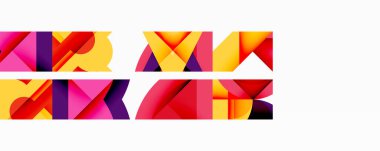 Birleştirilmiş açısal ve eğri şekilli soyut geometrik çizimler, pürüzsüz eğimli dinamik bileşimler ve kalın karşıtlıklar