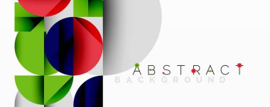 Katmanlı daireler ve açısal segmentlerle modern soyut kompozisyon gradyan, şeffaflık efektleri ve yapılandırılmış geometrik düzen içerir.