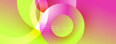 Katmanlı dairesel elementlerle soyut bileşim, eğimlerin ve yumuşak geçişlerin harmanlanması, derinlik, hareket ve görsel uyum hissi yaratır.