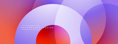 Katmanlı dairesel elementlerle soyut bileşim, eğimlerin ve yumuşak geçişlerin harmanlanması, derinlik, hareket ve görsel uyum hissi yaratır.