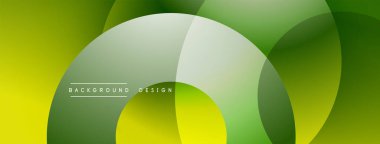 Üst üste binen dairesel şekillere sahip arka plan tasarımı, pürüzsüz gradyanlar ve yumuşak ışıklandırma efektleri, dinamik soyut bir kompozisyon oluşturur