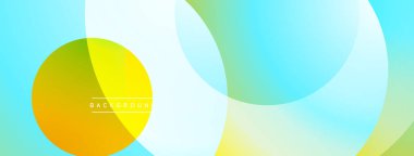 Katmanlı dairesel elementlerle soyut bileşim, eğimlerin ve yumuşak geçişlerin harmanlanması, derinlik, hareket ve görsel uyum hissi yaratır.