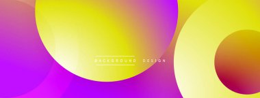 Katmanlı dairesel şekiller canlı renklerde, düzgün geçiş, derinlik efektleri ve modern, fütürist estetiğe sahip, gradyan açısından zengin soyut bir tasarım oluşturur.