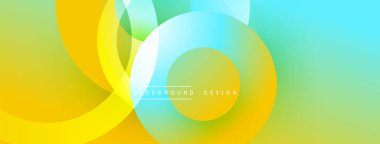 Katmanlı dairesel elementlerle soyut bileşim, eğimlerin ve yumuşak geçişlerin harmanlanması, derinlik, hareket ve görsel uyum hissi yaratır.