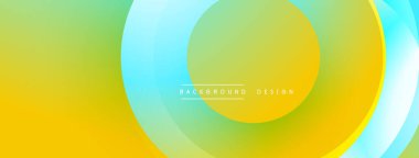 Katmanlı dairesel elementlerle soyut bileşim, eğimlerin ve yumuşak geçişlerin harmanlanması, derinlik, hareket ve görsel uyum hissi yaratır.