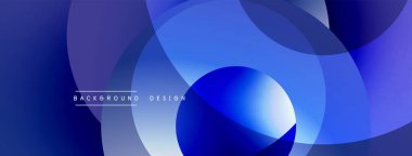 Katmanlı dairesel elementlerle soyut bileşim, eğimlerin ve yumuşak geçişlerin harmanlanması, derinlik, hareket ve görsel uyum hissi yaratır.