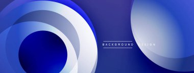 Katmanlı dairesel elementlerle soyut bileşim, eğimlerin ve yumuşak geçişlerin harmanlanması, derinlik, hareket ve görsel uyum hissi yaratır.