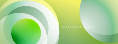 Üst üste binen dairesel şekillere sahip arka plan tasarımı, pürüzsüz gradyanlar ve yumuşak ışıklandırma efektleri, dinamik soyut bir kompozisyon oluşturur