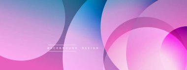 Katmanlı dairesel şekiller canlı renklerde, düzgün geçiş, derinlik efektleri ve modern, fütürist estetiğe sahip, gradyan açısından zengin soyut bir tasarım oluşturur.
