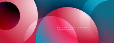 Üst üste binen dairesel şekillere sahip arka plan tasarımı, pürüzsüz gradyanlar ve yumuşak ışıklandırma efektleri, dinamik soyut bir kompozisyon oluşturur