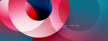 Üst üste binen dairesel şekillere sahip arka plan tasarımı, pürüzsüz gradyanlar ve yumuşak ışıklandırma efektleri, dinamik soyut bir kompozisyon oluşturur