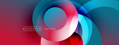 Üst üste binen dairesel şekillere sahip arka plan tasarımı, pürüzsüz gradyanlar ve yumuşak ışıklandırma efektleri, dinamik soyut bir kompozisyon oluşturur