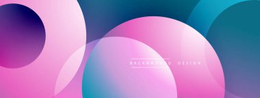 Katmanlı dairesel şekiller canlı renklerde, düzgün geçiş, derinlik efektleri ve modern, fütürist estetiğe sahip, gradyan açısından zengin soyut bir tasarım oluşturur.