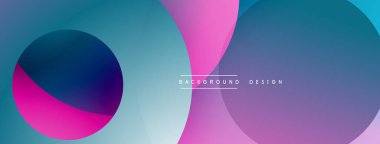 Katmanlı dairesel şekiller canlı renklerde, düzgün geçiş, derinlik efektleri ve modern, fütürist estetiğe sahip, gradyan açısından zengin soyut bir tasarım oluşturur.
