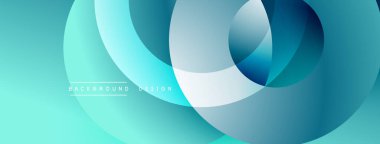 Katmanlı dairesel elementlerle soyut bileşim, eğimlerin ve yumuşak geçişlerin harmanlanması, derinlik, hareket ve görsel uyum hissi yaratır.