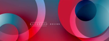 Üst üste binen dairesel şekillere sahip arka plan tasarımı, pürüzsüz gradyanlar ve yumuşak ışıklandırma efektleri, dinamik soyut bir kompozisyon oluşturur