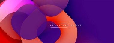 Çembersel soyut tasarım üst üste binen yarı saydam daireler ve yuvarlak şekiller, harmanlanan eğriler ve düzgün eğriler, derinlik, karşıtlık ve dinamik görsel efekt oluşturur.