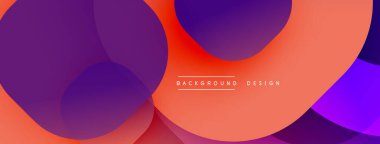 Çembersel soyut tasarım üst üste binen yarı saydam daireler ve yuvarlak şekiller, harmanlanan eğriler ve düzgün eğriler, derinlik, karşıtlık ve dinamik görsel efekt oluşturur.