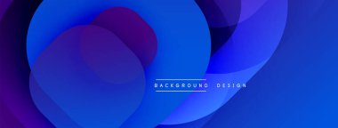 Çembersel soyut tasarım üst üste binen yarı saydam daireler ve yuvarlak şekiller, harmanlanan eğriler ve düzgün eğriler, derinlik, karşıtlık ve dinamik görsel efekt oluşturur.